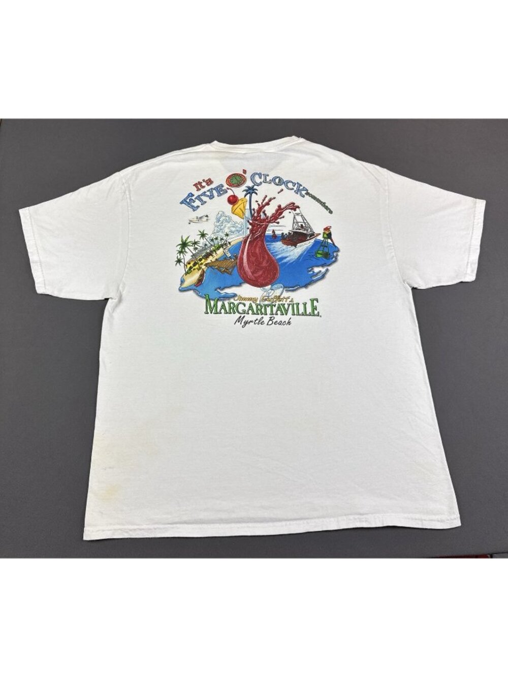 Rare Vintage Y2K Margaritaville Jimmy Buffetts Myrtle Beach Promo White XL Shirt
